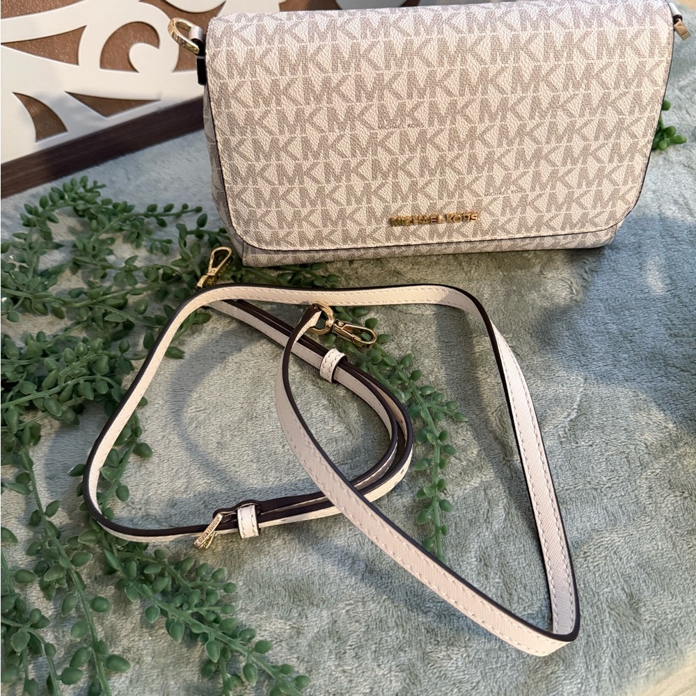 Michael Kors Monogram Cream Crossbody Bag